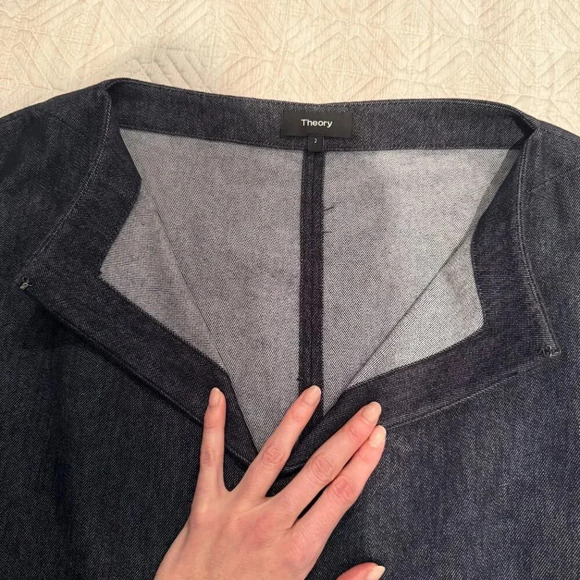 Dark Blue Jean Dress with Wrap  Belt, Theory, US - Picture 4 of 6